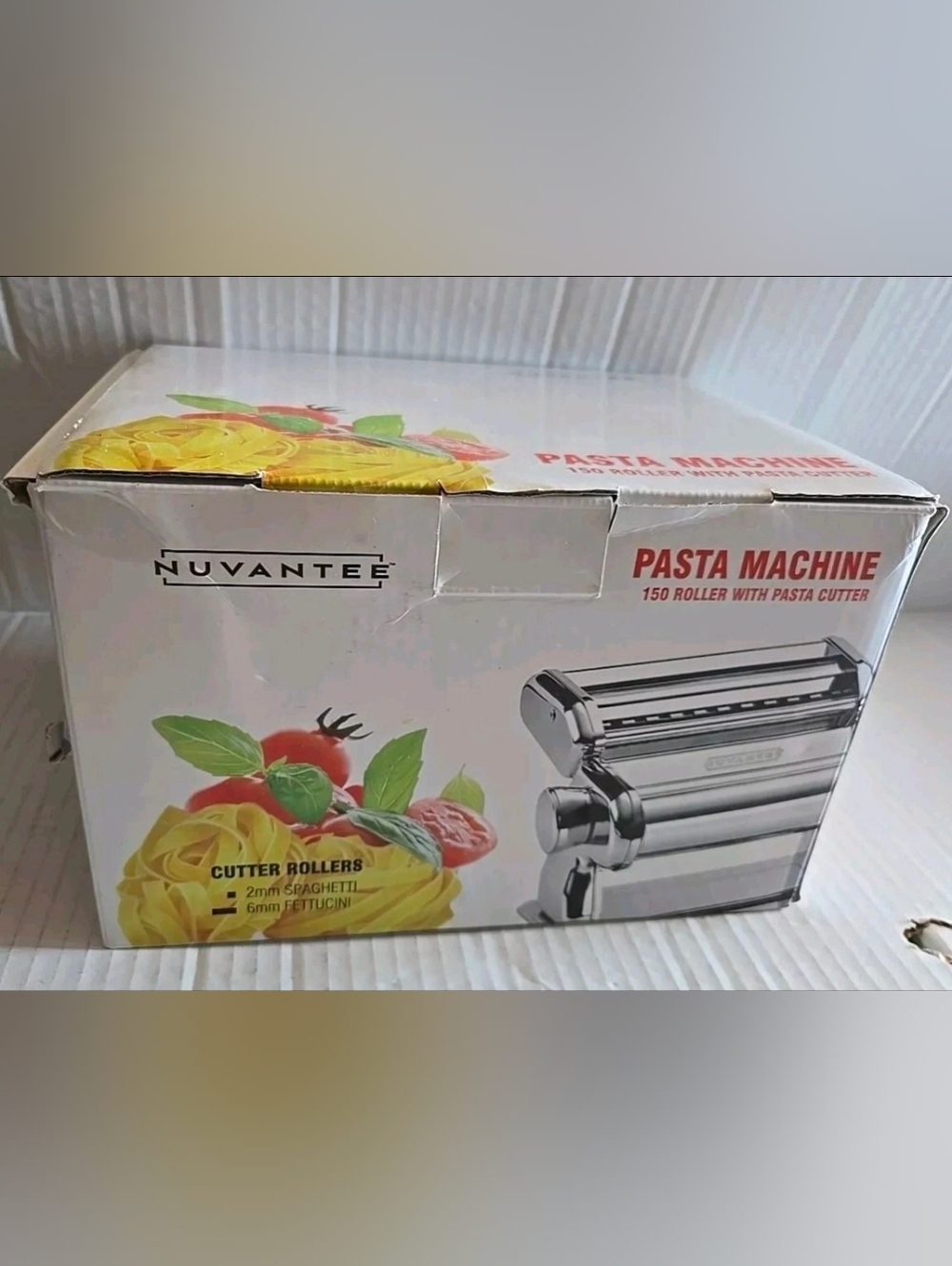 Nuvantee Aluminum Pasta Maker Machine 150 Roller With Pasta Cutter